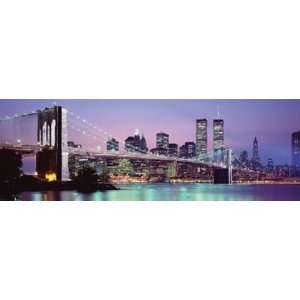  New York City At Dusk NYC Brooklyn Bridge Travel Scenic 