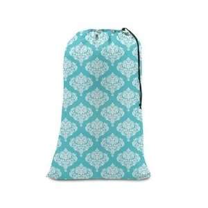  College Girl Laundry Bag   Turquoise Damask