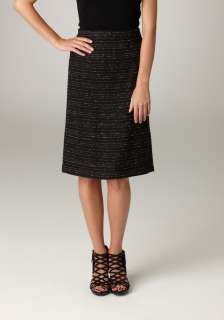 Exclusively Misook Womens Woven Skirt with Pleated Back Detail  