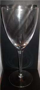   Clear Fine Crystal Wine Glass Swirled Bowl Plain Stem 8  