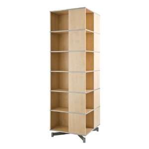   Square Rotary Book Carousel   Maple Finish (Six Tier)