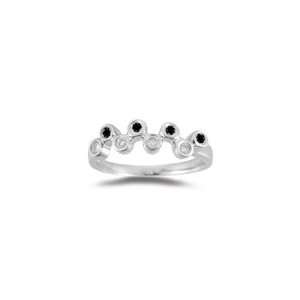   Cts Black & White Diamond Bubble Ring in 14K White Gold 6.0: Jewelry