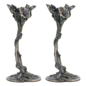  Calla Lily Flower Candle Holder, Set of 2: Home & Kitchen