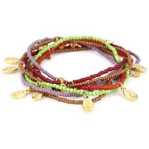    Flying Lizard Designs Multi Colored Buddha Bracelet Set: Jewelry