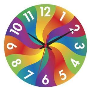  Color Swirl Number Clock: Home & Kitchen