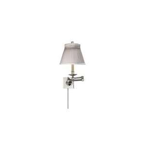 Chart House Essex Swing Arm in Polished Nickel with Silk Crown Shade 