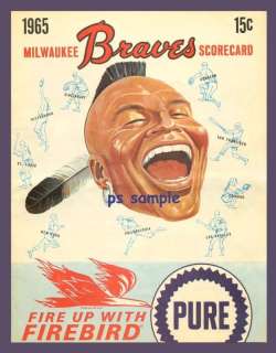 MILWAUKEE BRAVES   1965 Score Card   Fridge MAGNET  