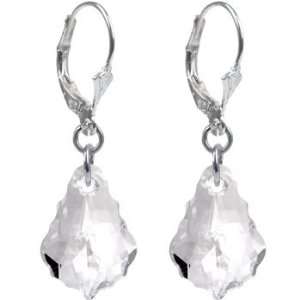   Crystal (April) Baroque Dangle Earrings MADE WITH SWAROVSKI ELEMENTS