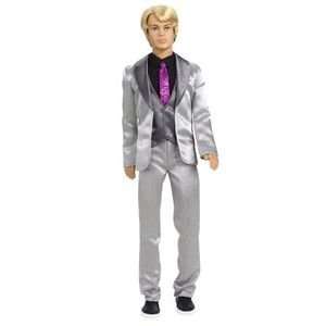   Barbie Fashion Fairytale Ken Doll Silver Grey Suit toy: Toys & Games