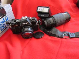 Ricoh KR10 Super 35mm SLR Film Camera with 50mm Lens + Flash + 70 