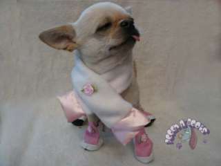 Super cute Pink Dog shoes with free Scarf Set! Adorable  