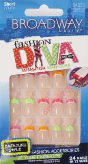 BROADWAY Fashion Diva Glue on Mismatch Nails Kit BHFD01  