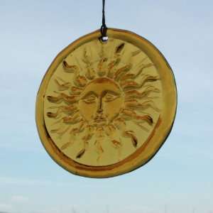 Sunshine Window Suncatcher in Amber   Hanging Glass Suncather   4.25 