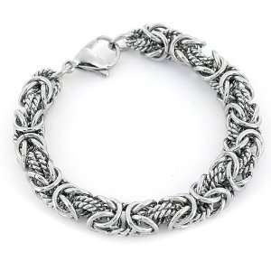  Stainless Steel Intricate Byzantine Bracelet: Jewelry