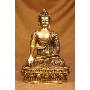  Miami Mumbai Buddha with Medicine Bowl Carving Brass 