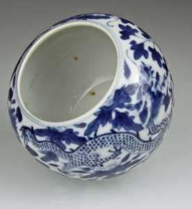 Excellent Chinese porcelain brush washer Dragons 19th C. Kangxi Mark 