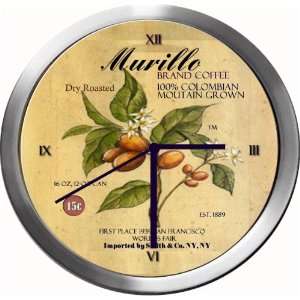  MURILLO 14 Inch Coffee Metal Clock Quartz Movement 