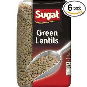 Sugat Green Lentils, 1.1 pounds (Pack of 6):  Grocery 