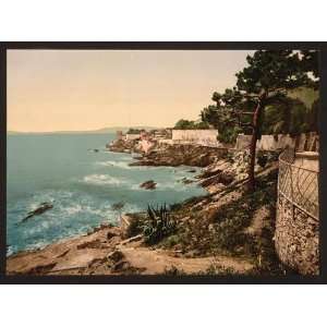   Photochrom Reprint of The cliffs, Nervi, Genoa, Italy