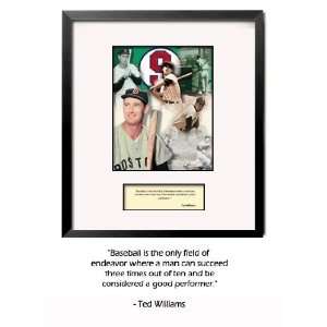  Ted Williams Quote   Success Custom Framed Photograph 