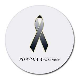  POW / MIA Awareness Ribbon Round Mouse Pad: Office 