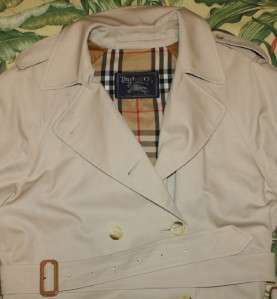 Womens Khaki BURBERRY Novacheck BELTED Trench Coat Jacket 10 Long 