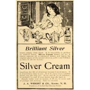  1899 Ad J.A. Wright Silver Cream Child Polishing Keene 