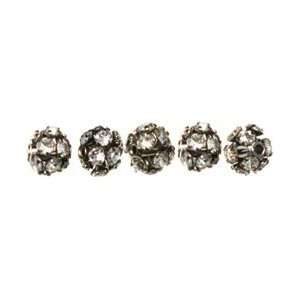 Cousin Jewelry Basics Metal Beads 6mm 5/Pkg Gunmetal/Clear Rondelle; 3 