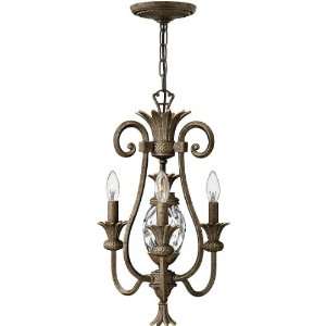   Chandelier With 3 Candle Lights in Pearl Bronze.: Home Improvement