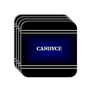 Personal Name Gift   CANDYCE Set of 4 Mini Mousepad Coasters (black 