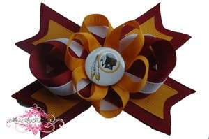 Washington Redskins Hair Bow on Alligator Clip NFL  