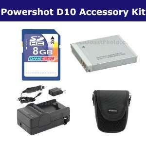  Canon Powershot D10 Digital Camera Accessory Kit includes 