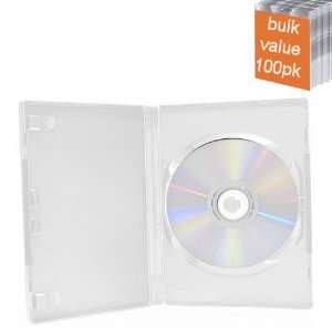  100 Pack 14mm Standard Clear Single DVD Case: Electronics