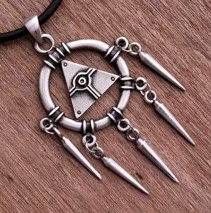 Pyramid eye dream catcher Amulet Pewter Pendant Choker  