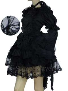 Gothic lolita PUNK black layers mini Dress Cosplay c80  