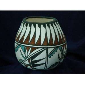  Ysleta Del Sur Pueblo Pottery   Tigua Feather Vase 4 (k 