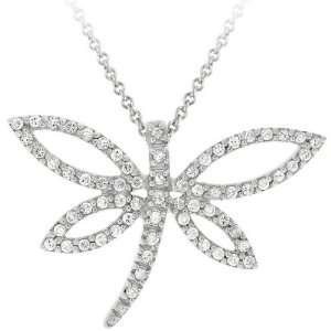  Icz Stonez Sterling Silver Cubic Zirconia Dragonfly 
