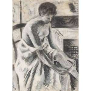   24 x 34 inches   Young woman putting on her stocki Home & Kitchen