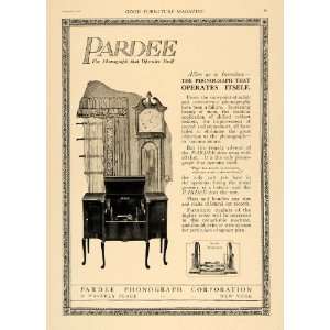  1920 Ad Pardee Phonograph Furniture Home Decoration 