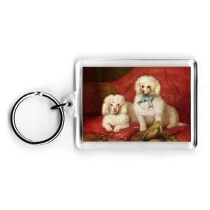  A Pair of Poodles by English School   Acrylic Keyring 