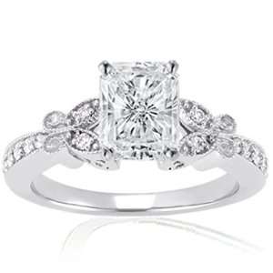   Radiant Cut Diamond Fleur Engagement Ring EGL SI: Fascinating Diamonds