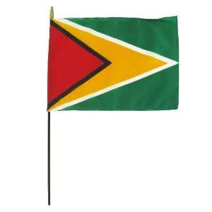  Guyana 8 x 12 Stick Flag: Patio, Lawn & Garden