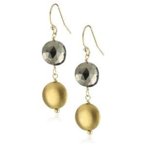  Mary Louise Round Pyrite and M&M Earring: Jewelry