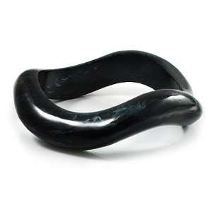  Dark Blue Curvy Acrylic Bangle Bracelet: Jewelry