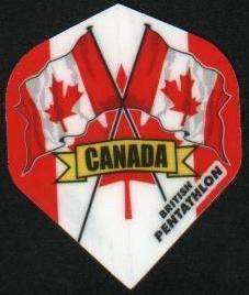 PENTATHLON Canadian Flag Dart Flights: 3 per set  