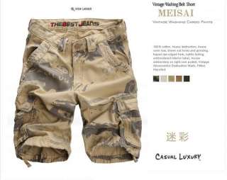 Mens Camouflage Match Shorts Casual Pants Combat Trouser Cargo Pants 