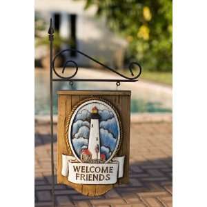  Welcome Friends Lighthouse with yard stake Patio, Lawn 