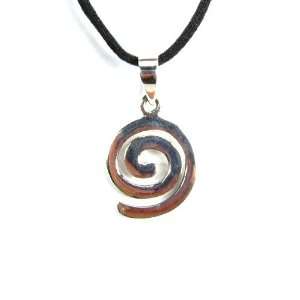  Sterling Silver Spiral Journey of Life Pendant with Cord 