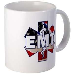 EMT SYMBOL USA Flag Star of Live Fire Rescue Heroes Ceramic 11oz 
