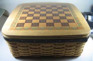 Longaberger 2001 Fathers Day Checkerboard Basket Checkers & Tic Tac 